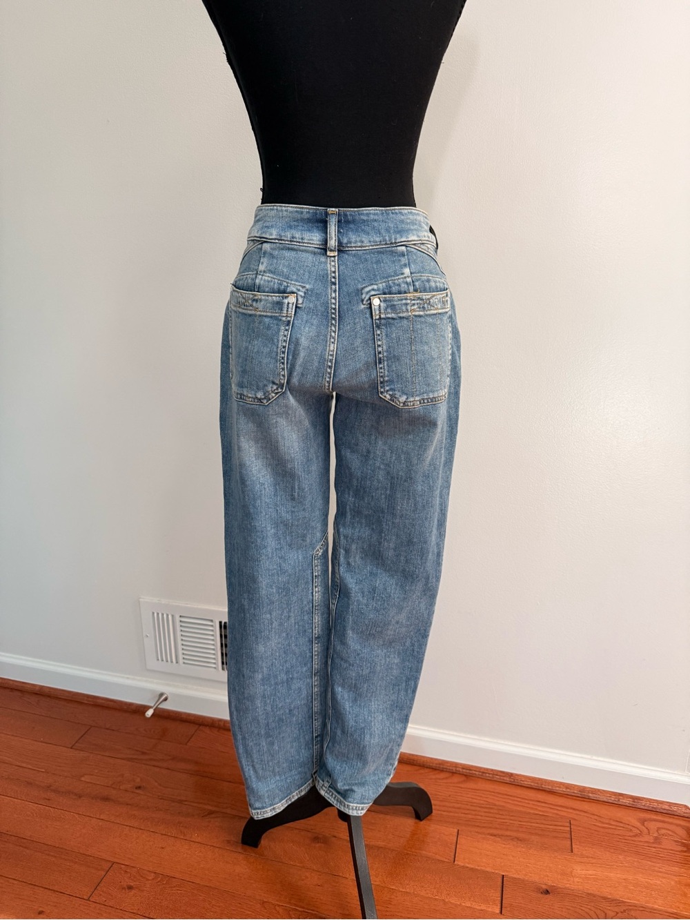 Pilcro Anthropologie Utility Straight Leg Jeans Size 26 Patch Pocket Paneled - Picture 4 of 9